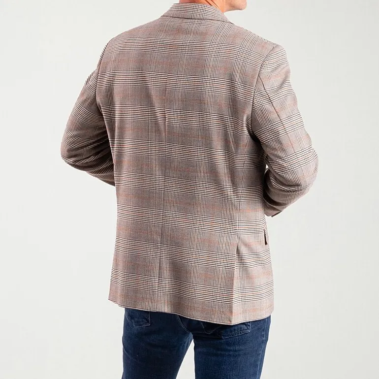 The Savile Row Co Mens Plaid Modern Fit Sport Coat