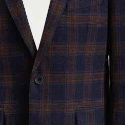 The Savile Row Co Mens Plaid Modern Fit Sport Coat