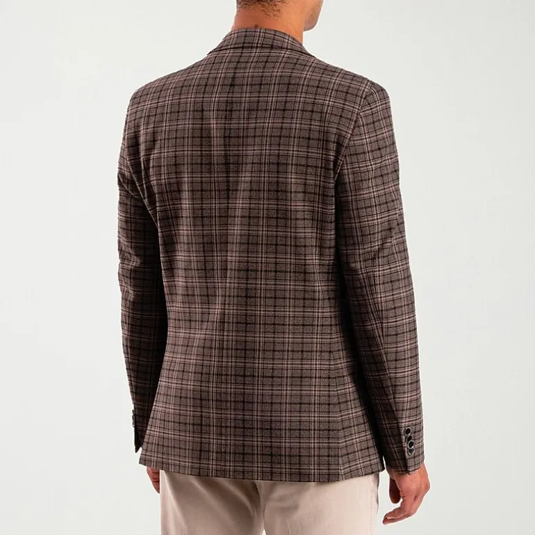 The Savile Row Co Mens Plaid Modern Fit Sport Coat