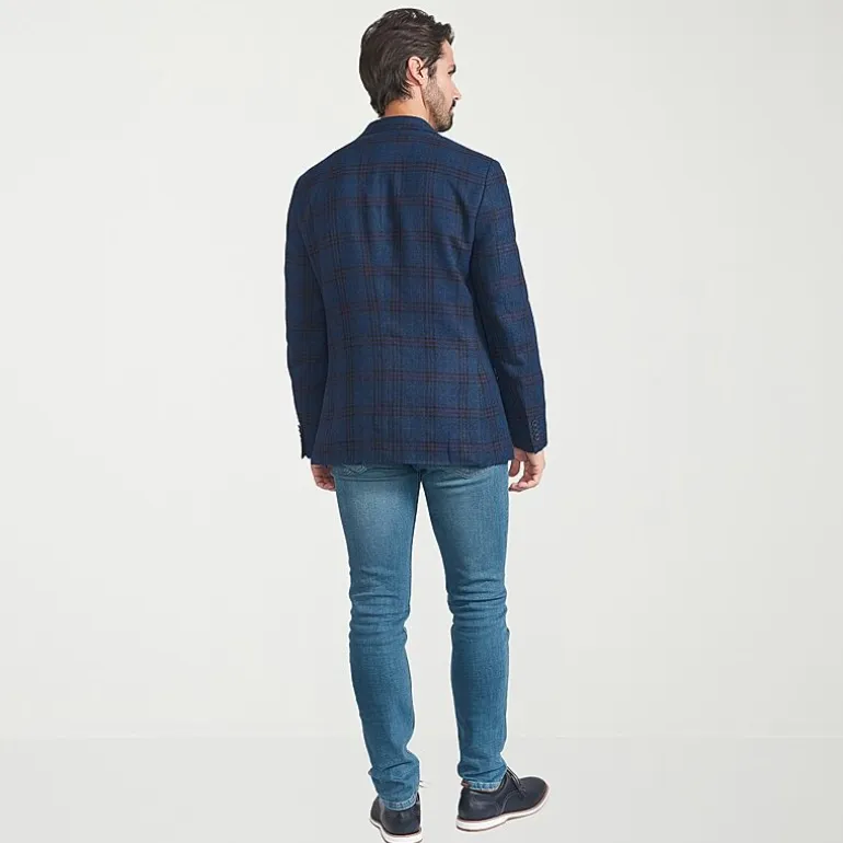The Savile Row Co Mens Plaid Modern Fit Sport Coat