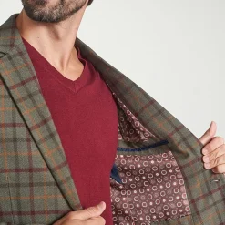 The Savile Row Co Mens Windowpane Modern Fit Sport Coat