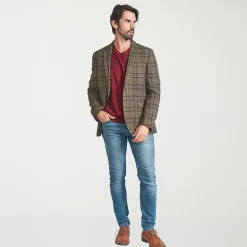 The Savile Row Co Mens Windowpane Modern Fit Sport Coat