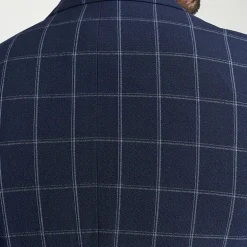 The Savile Row Co Mens Windowpane Modern Fit Sport Coat