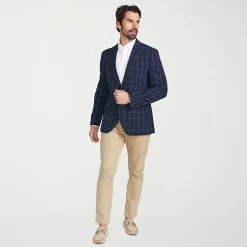 The Savile Row Co Mens Windowpane Modern Fit Sport Coat
