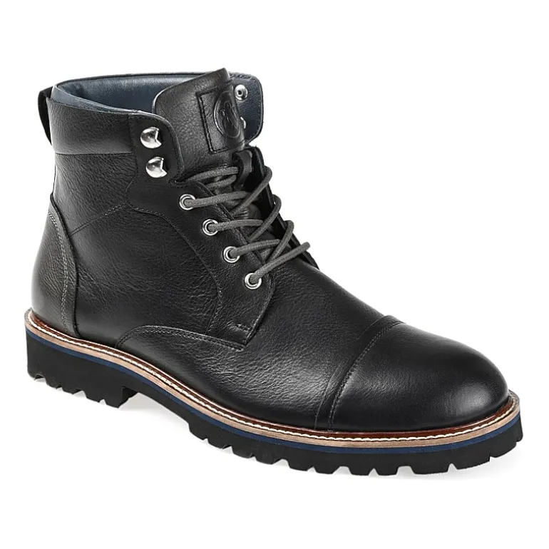 Thomas And Vine Mens Reddick Block Heel Lace-Up Boots