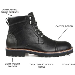 Thomas And Vine Mens Reddick Block Heel Lace-Up Boots