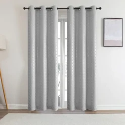 Tobias Metallic Grommet Top Blackout Set of 2 Curtain Panel