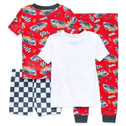 Toddler Boys Hot Wheels Crew Neck Short Sleeve 4-pc. Pajama Set