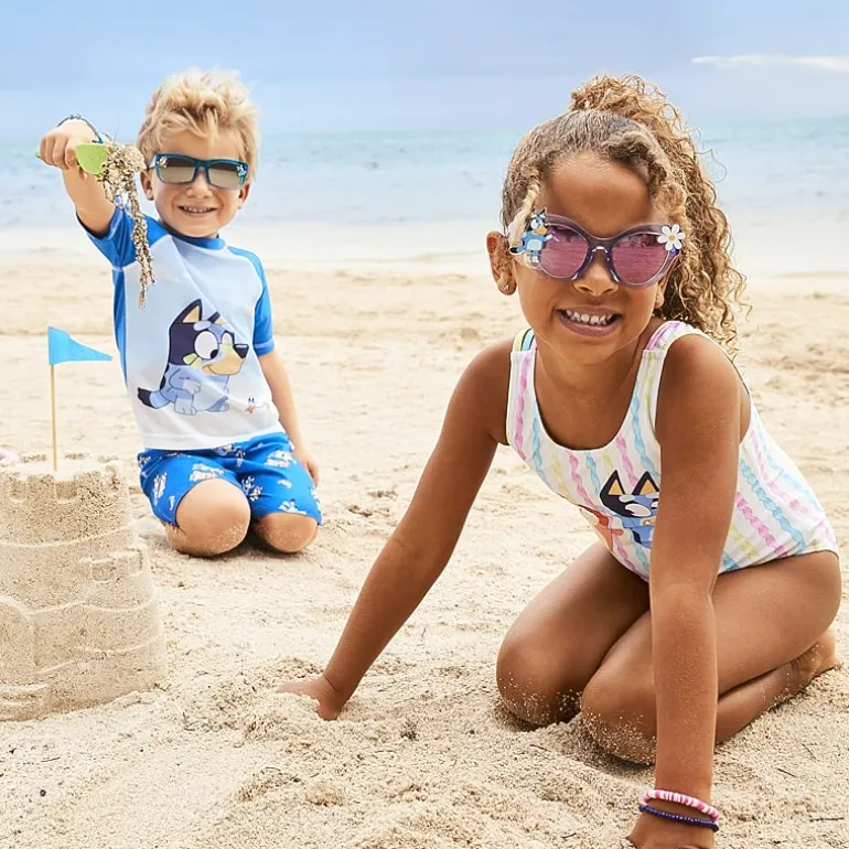 Toddler Boys UV Protection Bluey 2-pc. Rash Guard Set