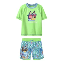 Toddler Boys UV Protection Bluey 2-pc. Rash Guard Set