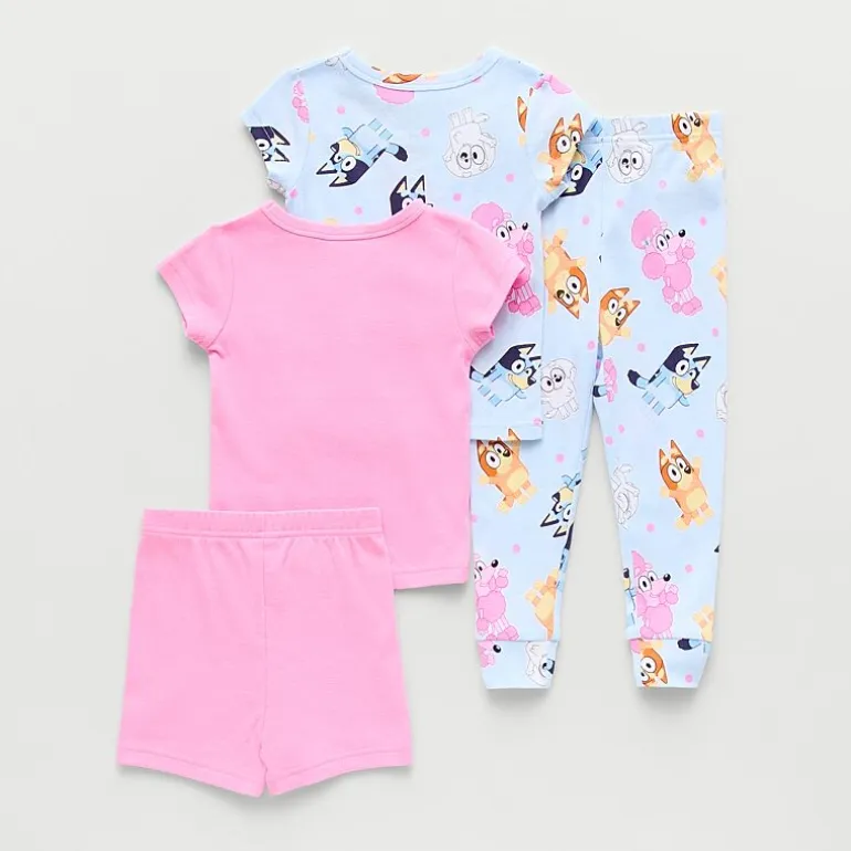Toddler Girls Bluey Crew Neck Short Sleeve 4-pc. Pajama Set