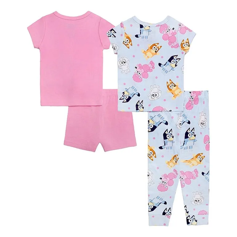Toddler Girls Bluey Crew Neck Short Sleeve 4-pc. Pajama Set