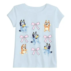 Toddler Girls Crew Neck Short Sleeve Regular Fit Bluey Graphic T-Shirt