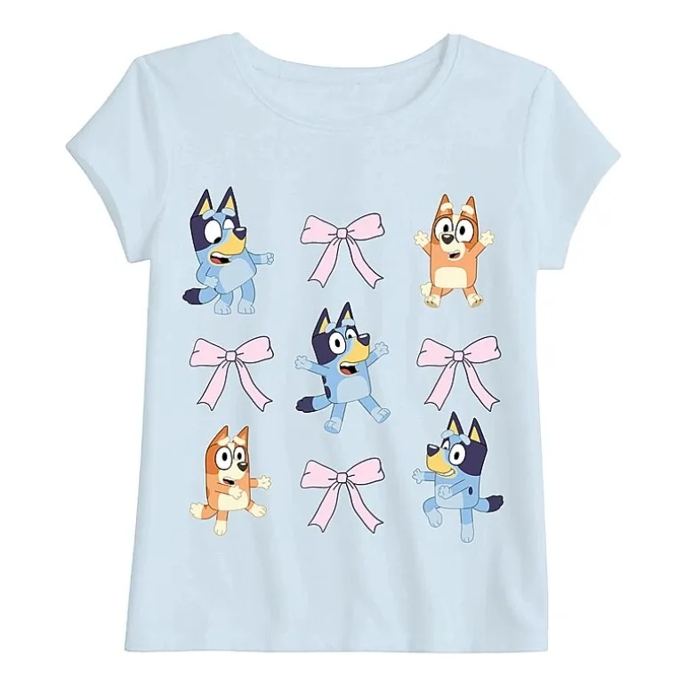 Toddler Girls Crew Neck Short Sleeve Regular Fit Bluey Graphic T-Shirt