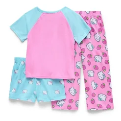 Toddler Girls Hello Kitty Crew Neck Short Sleeve 3-pc. Pajama Set