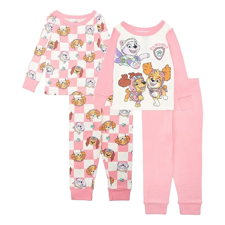 Toddler Girls Paw Patrol Crew Neck Long Sleeve 4-pc. Pajama Set