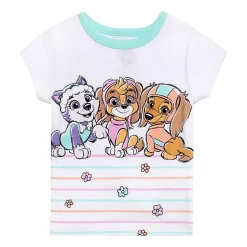 Toddler Girls Paw Patrol Crew Neck Short Sleeve 4-pc. Pajama Set
