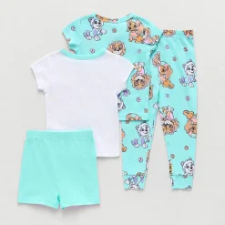 Toddler Girls Paw Patrol Crew Neck Short Sleeve 4-pc. Pajama Set
