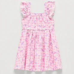 Toddler Girls Short Sleeve Ruffled Hello Kitty A-Line Dress