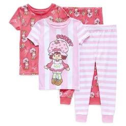 Toddler Girls Strawberry Shortcake Crew Neck Short Sleeve 4-pc. Pajama Set