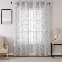 Toronto Printed Grommet Top Sheer Set of 2 Curtain Panel
