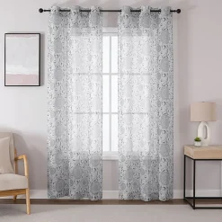 Toronto Printed Grommet Top Sheer Set of 2 Curtain Panel