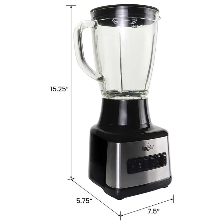 Total Chef 6-Speed Countertop Blender with Glass Jar- 6-cup- 500 Watts