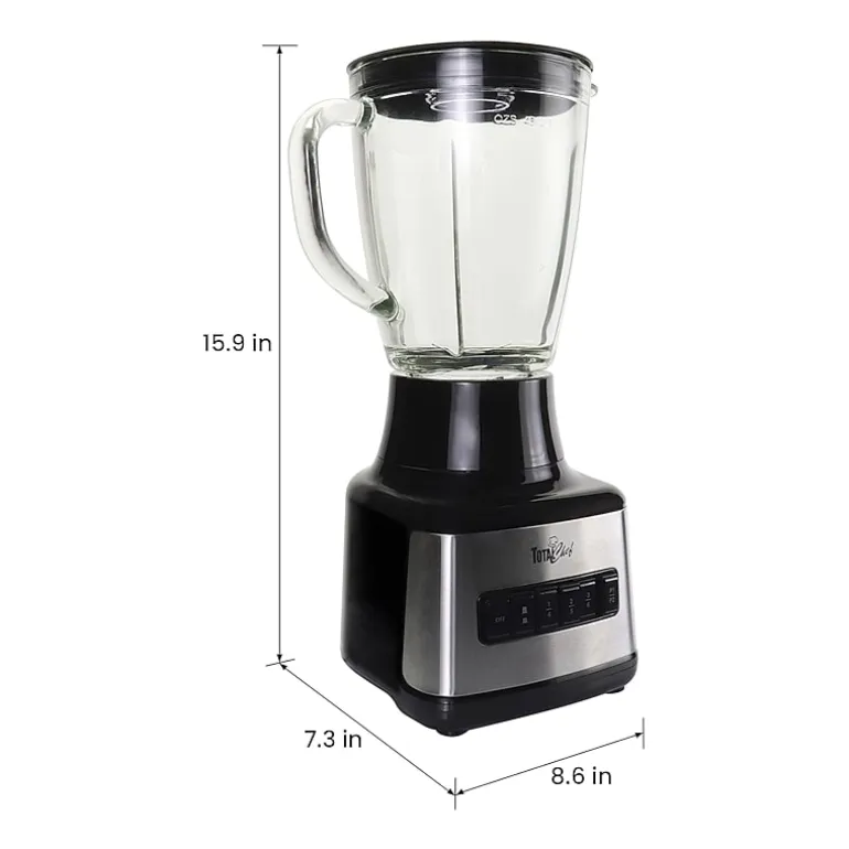 Total Chef 6-Speed Countertop Blender with Glass Jar- 6-cup- 500 Watts