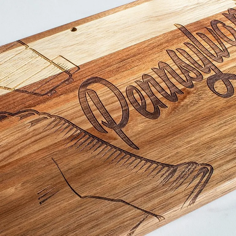 Totally Bamboo Origins State Shaped Serving and Cutting Board