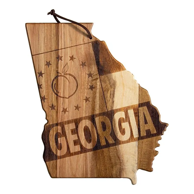 Totally Bamboo Origins State Shaped Serving and Cutting Board