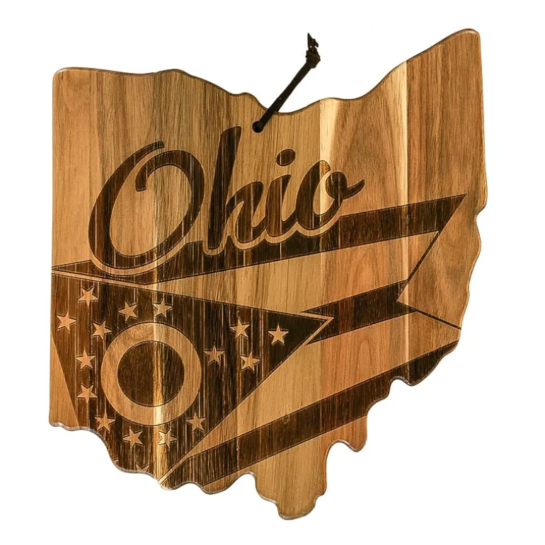 Totally Bamboo Origins State Shaped Serving and Cutting Board