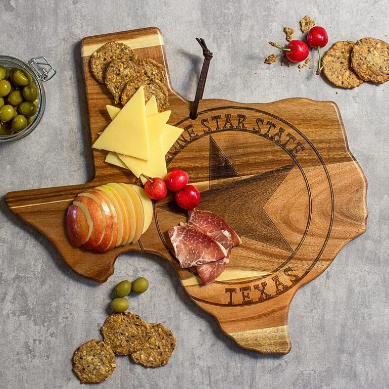 Totally Bamboo Origins State Shaped Serving and Cutting Board