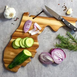 Totally Bamboo Origins State Shaped Serving and Cutting Board