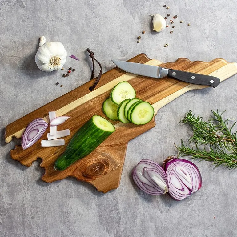 Totally Bamboo Origins State Shaped Serving and Cutting Board