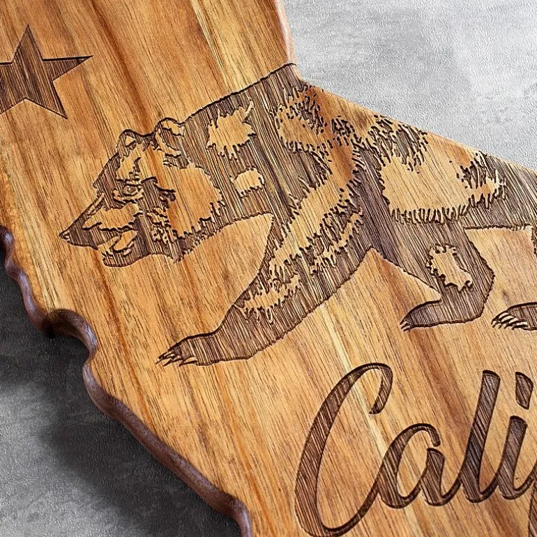 Totally Bamboo Origins State Shaped Serving and Cutting Board