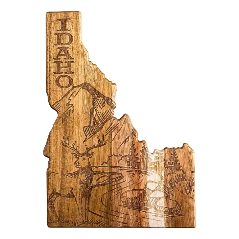 Totally Bamboo Origins State Shaped Serving and Cutting Board
