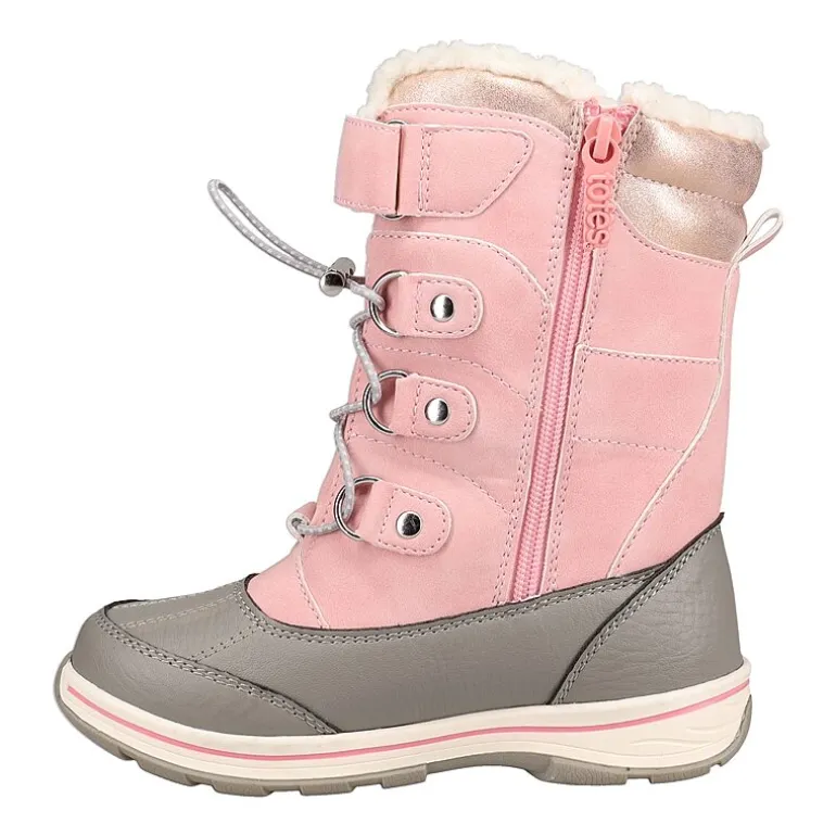 Totes Big Kid Girls Diamond Waterproof Insulated Flat Heel Winter Boots