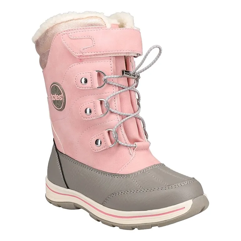 Totes Big Kid Girls Diamond Waterproof Insulated Flat Heel Winter Boots