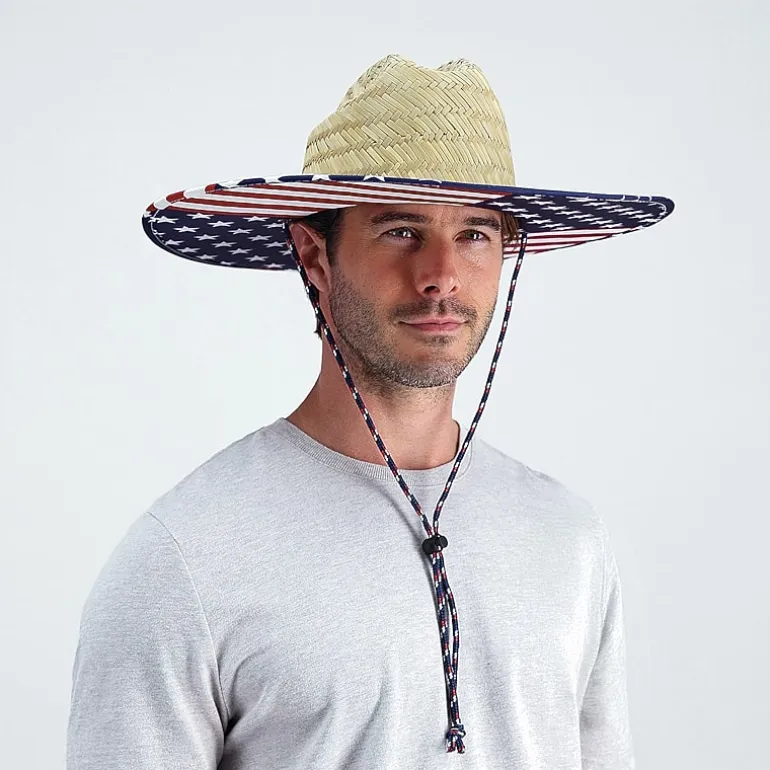 Totes Lifeguard Americana Straw Mens Safari Hat