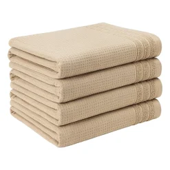 Town And Country Small Waffle Woven Terry Stripe 4-pc. Quick Dry Bath Towel Set