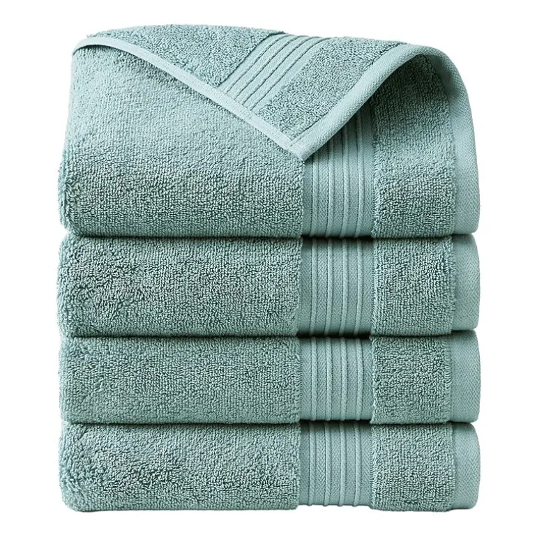 Town And Country Solid Dobby Border 4-pc. Quick Dry Bath Towel Set