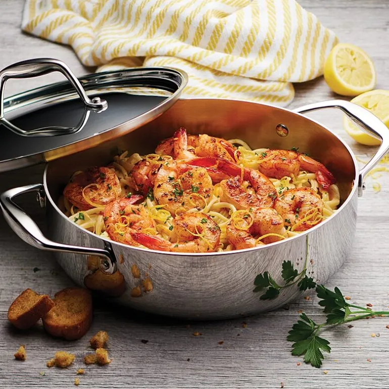 Tramontina Gourmet Tri-Ply Clad 18/10 Stainless Steel Induction-Ready Braiser with Lid