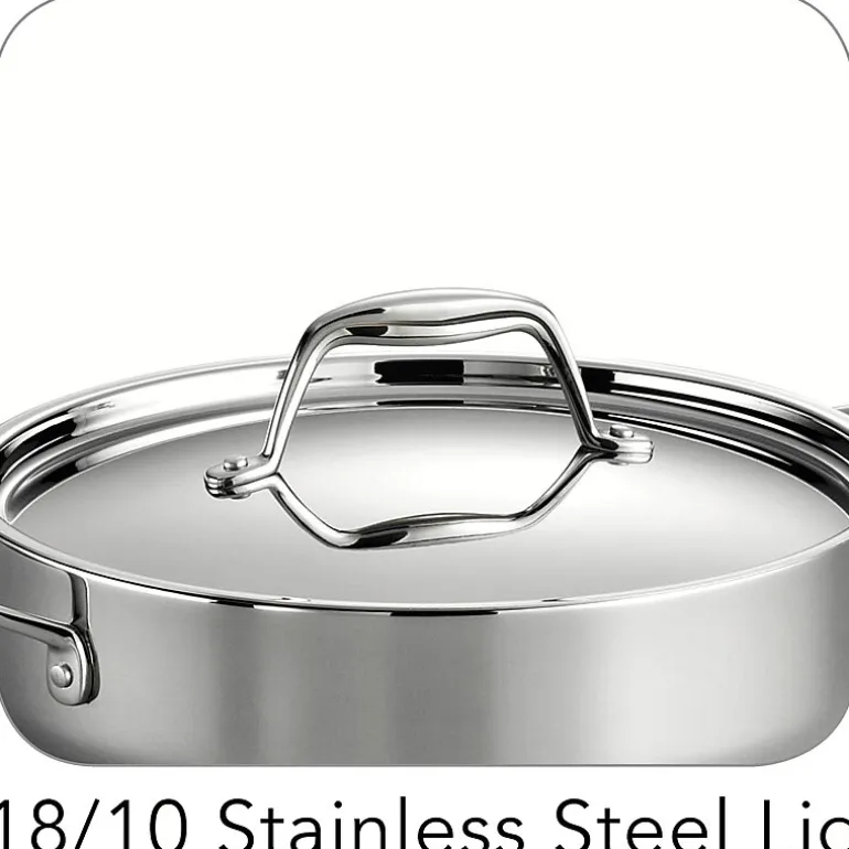 Tramontina Gourmet Tri-Ply Clad 18/10 Stainless Steel Induction-Ready Braiser with Lid