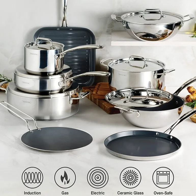 Tramontina Utsava Stainless Steel 1.7-qt. Covered Kadai