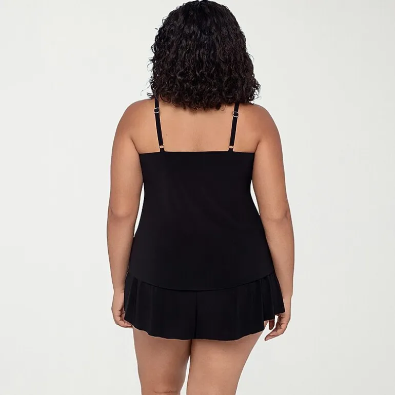 Trimshaper Womens Floral Plus Tankini Swimsuit Top