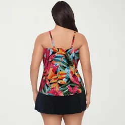Trimshaper Womens Leaf Plus Tankini Swimsuit Top