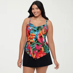 Trimshaper Womens Leaf Tankini Swimsuit Top