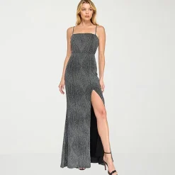 Trixxi Womens Juniors Square Neck Sleeveless Glitter Diamond Bodycon Dress