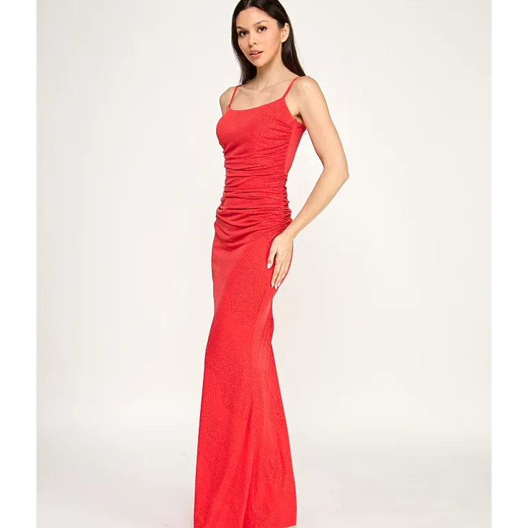 Trixxi Womens Juniors Square Neck Sleeveless Glitter Bodycon Dress