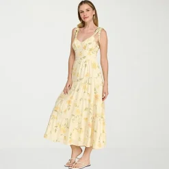 Trixxi Womens Juniors Sweetheart Neck Sleeveless Floral A-Line Dress